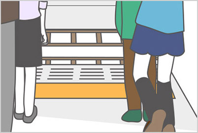 請在黃線內側候車