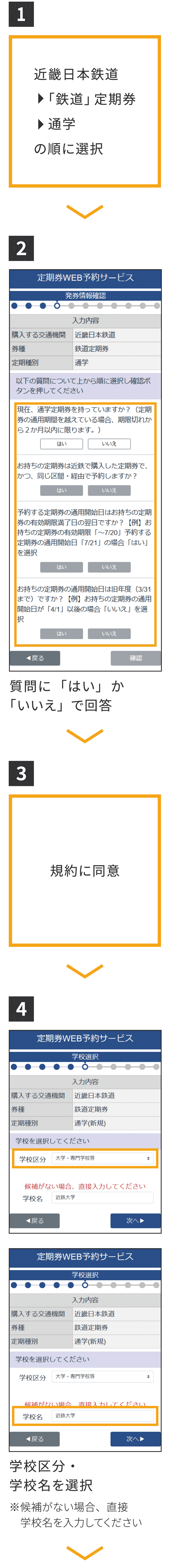通學定期券（新規）のご利用手順[予約]