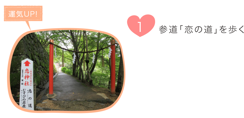 1.參道「戀の道」を歩く